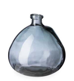 Askew Recycled Glass Balloon Vase, 9" - Gray