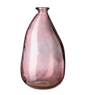 Oblong Recycled Glass Balloon Vase, 14" - Pink