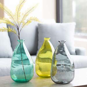 Oblong Recycled Glass Balloon Vase, 14"