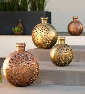 Handcrafted Tree Of Life Metal Lanterns