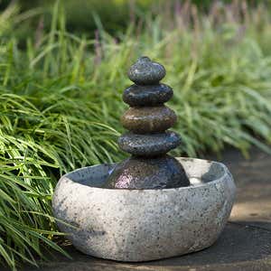 Tranquil Rock Cairn Tabletop Fountain