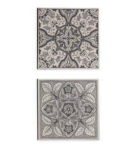 Black And White Sketch Linen Canvas Prints, Set of 2