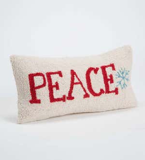 Holiday Messages Hooked Wool Pillow Collection