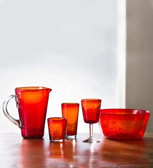 Bright Bubbled Recycled Glassware Collection