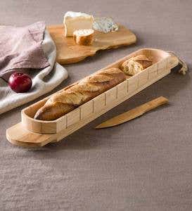 Rubberwood Slotted Bread Slicing Tray