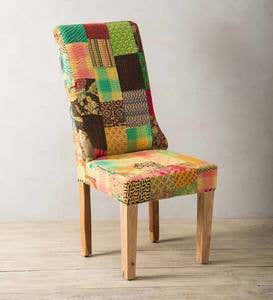 Straight Back Kantha Stitched Dining Chair