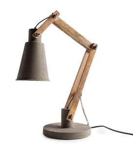 Cement & Wood Desk Lamp