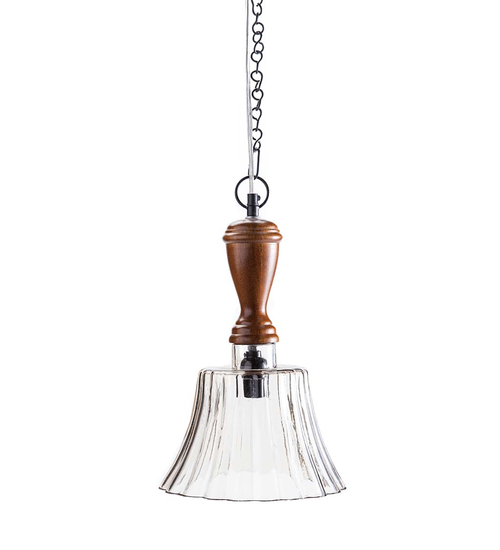 Fluted Glass Hanging Swag Pendant Light