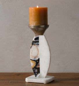 Agate and Marble Taper Candlesticks