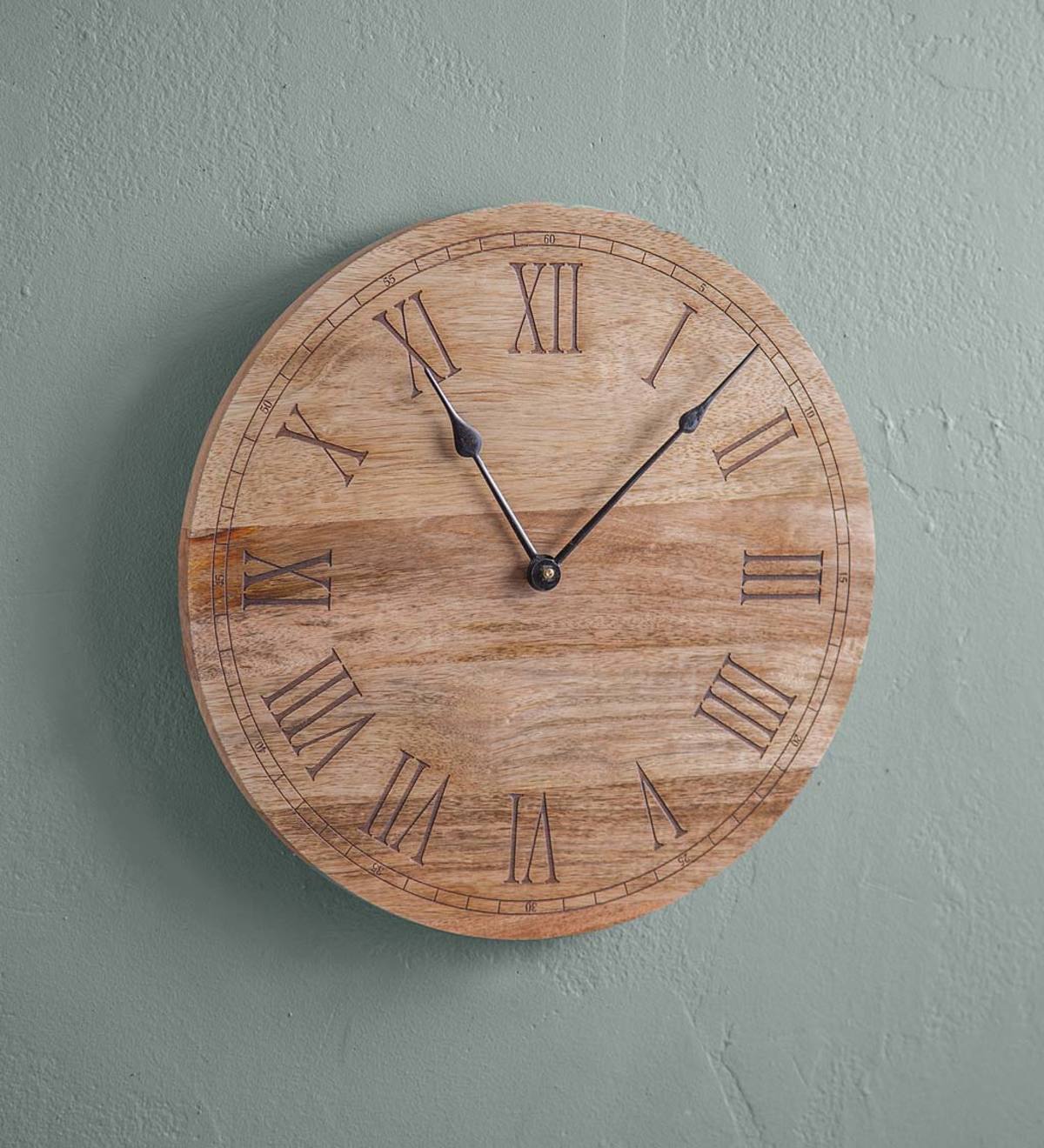Mango Wood Numeral Wall Clock