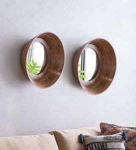Round Mango Wood Mirror