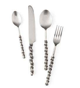Stainless Steel Twist Flatware Place Setting - 4 Pieces
