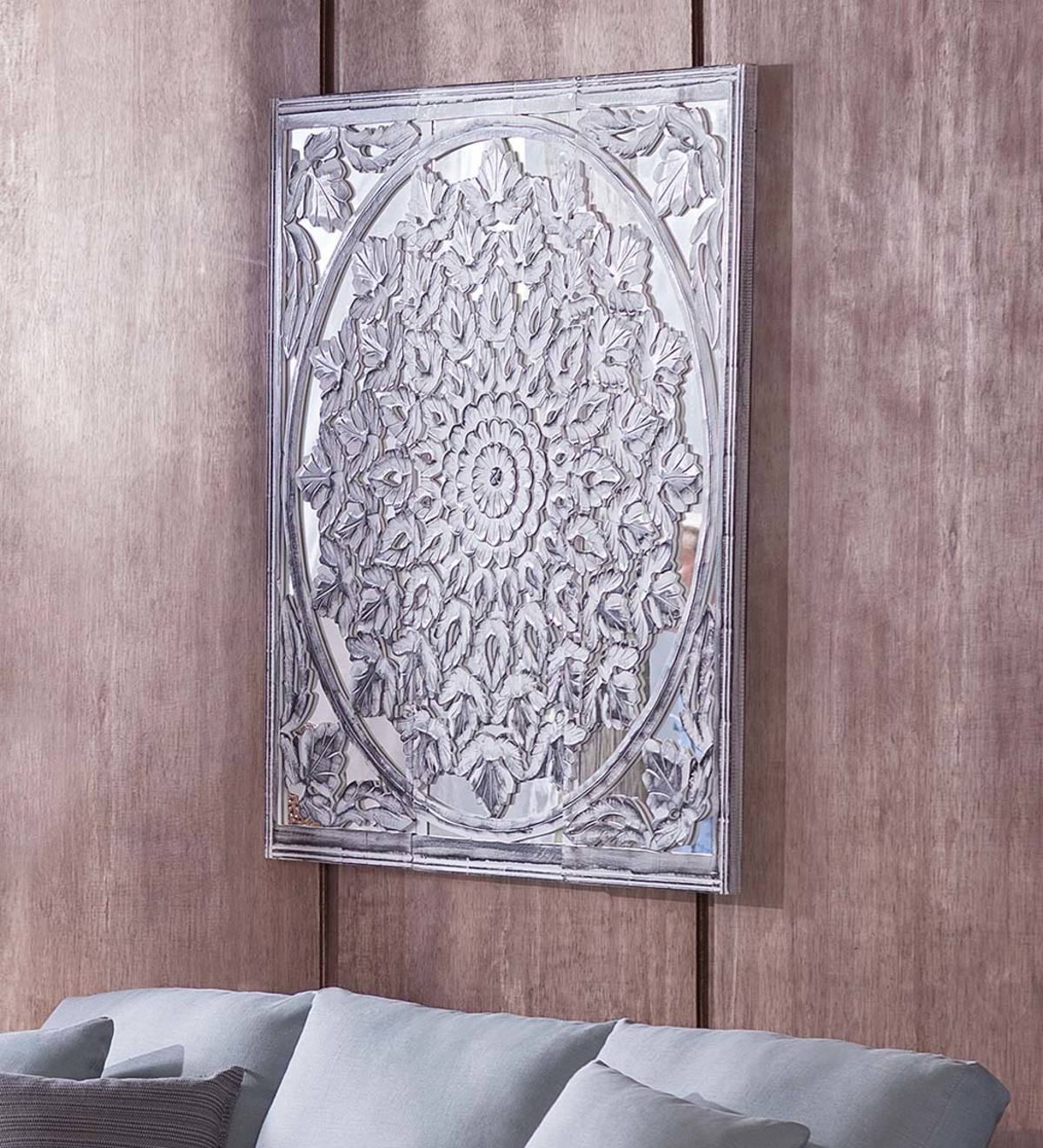 Mirrored Handcarved Lotus Panels