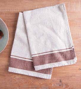 Set of 2 Linen French Stripe Kitchen Towels