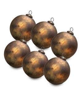 Speckled Mercury Glass Ornaments, set of 6