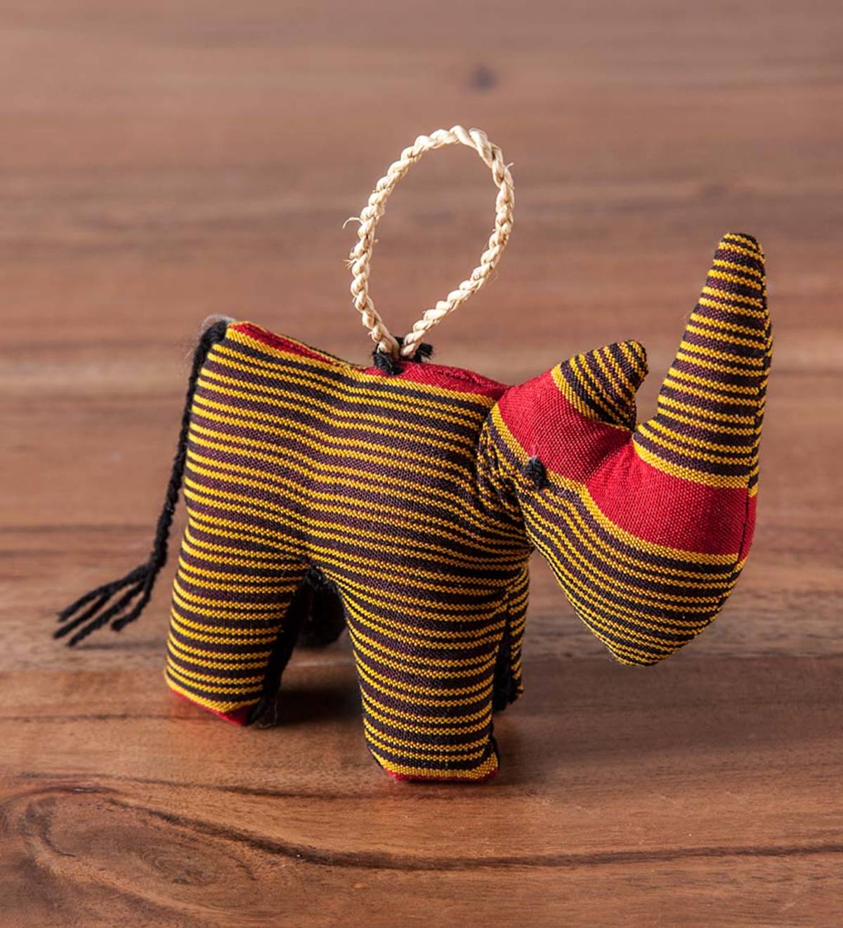 Kikoy Fabric Rhino Ornament