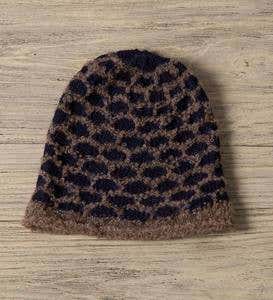 Scallop Weave Alpaca Hat - Charcoal