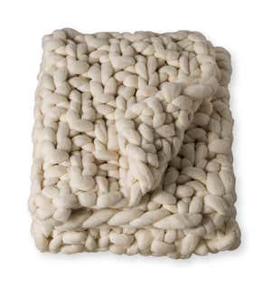 Chunky Knit Wool Weighted Blanket