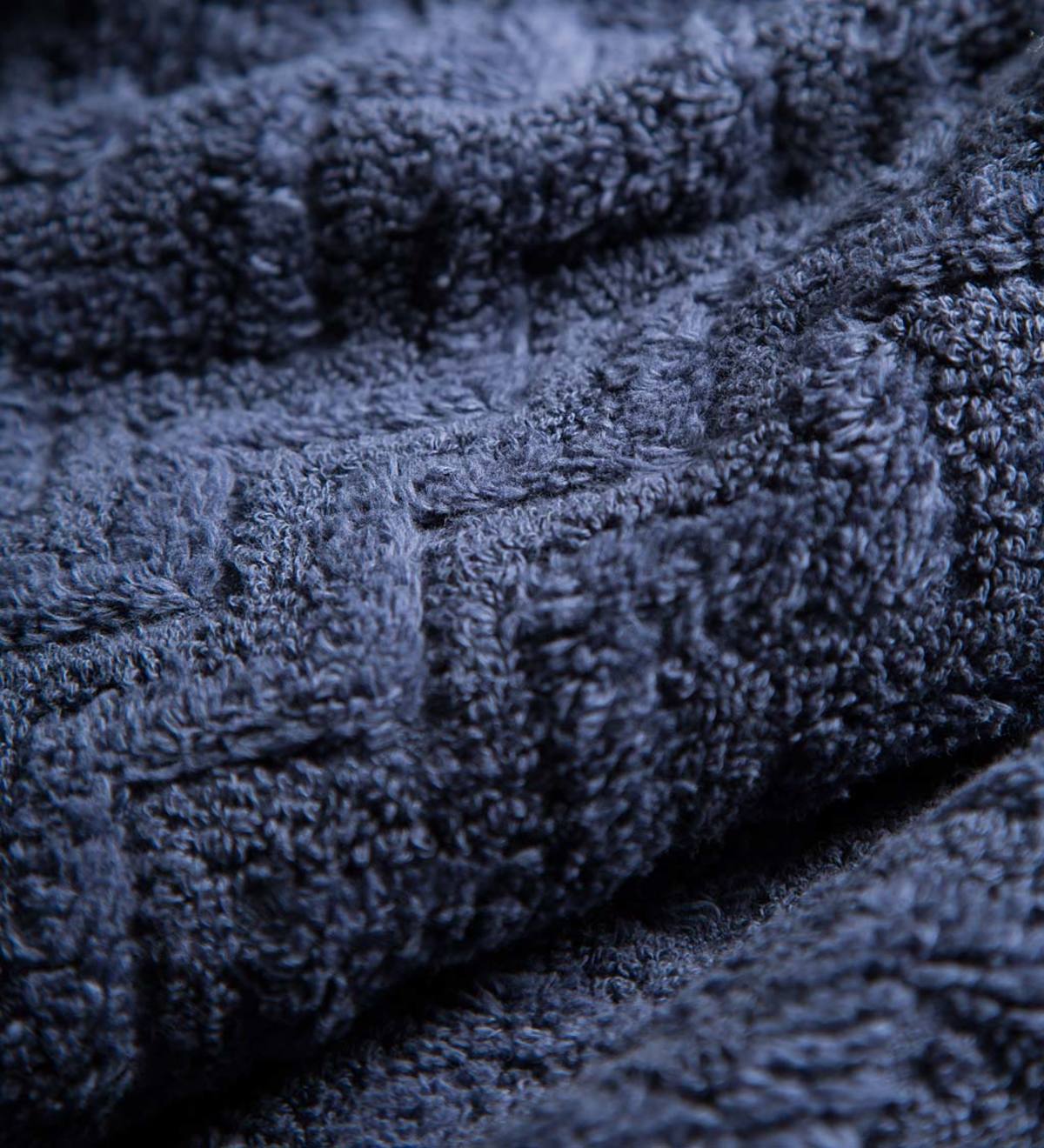 Chevron Velour Bath Towel Set - Blue
