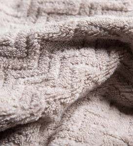 Chevron Cotton Velour Hand Towels, Set of 2 - Cream
