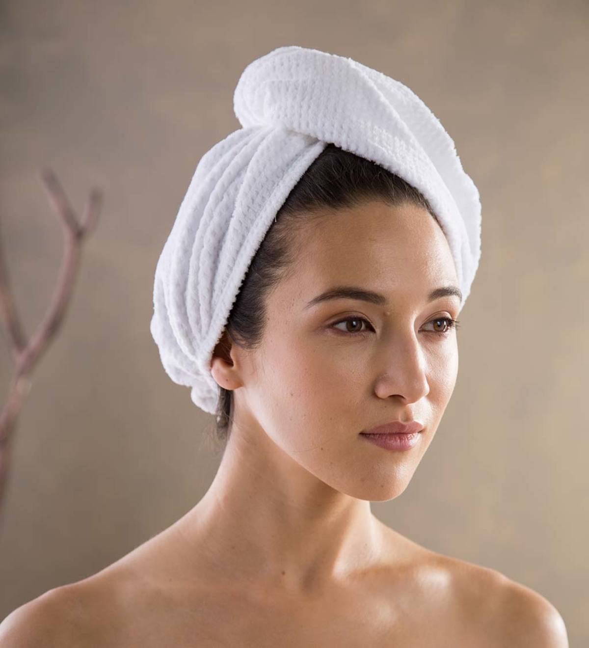Home Spa Carded Cotton Head Wrap - White
