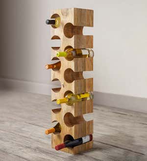 Mango Wood 12-Bottle Wine Rack
