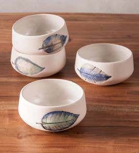 Handmade Pressed Leaf Ceramic Dinnerware