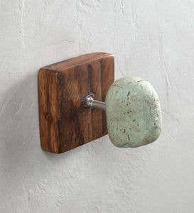 Natural Stone and Recycled Wood Single Hanger