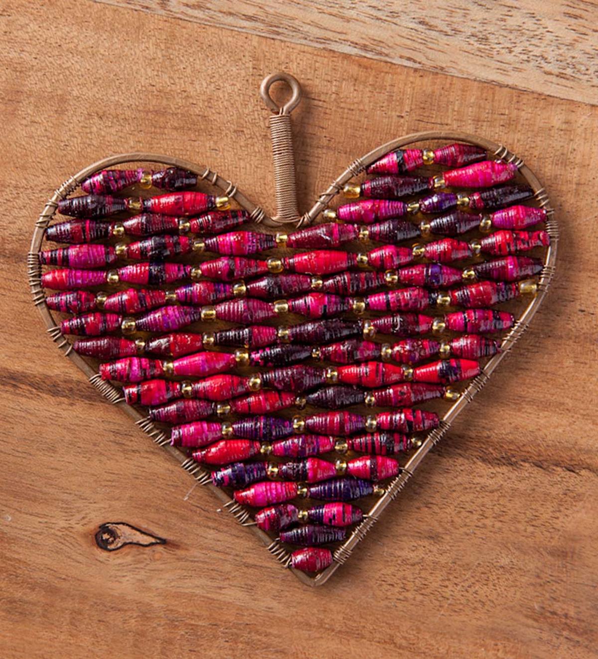 Beaded Red Heart Ornament