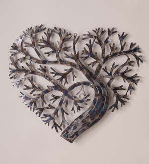 Recycled Metal Heart Shape Tree of Life