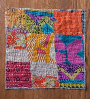 Square Upcycled Kantha Placemats Set of 6