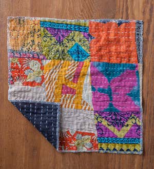 Round Upcycled Kantha Placemats Set of 6