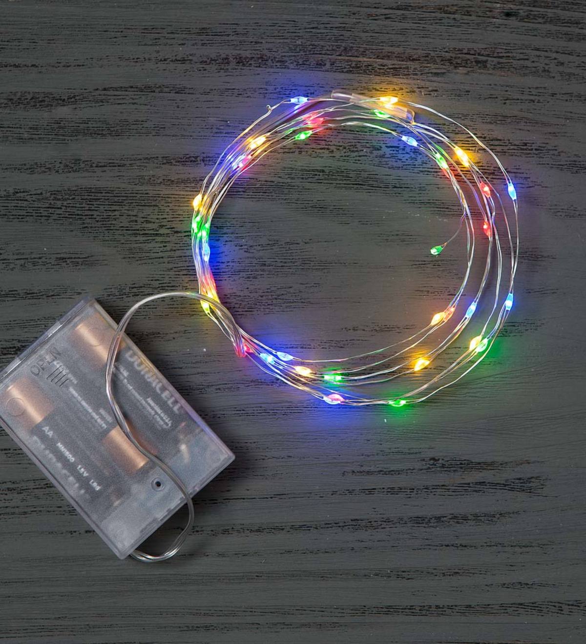 40 Multicolor Bendable LED String Lights - Silver Wire