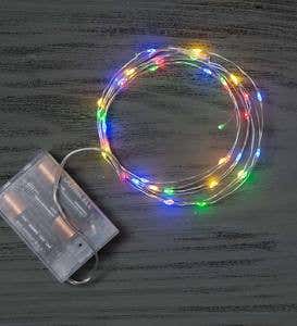 40 Multicolor Bendable LED String Lights - Silver Wire
