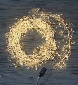960 White Cluster LED String Lights - Black Wire