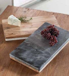 Marble & Acacia Reversible Prepping and Serving Board