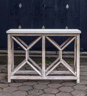 Handcrafted Stone&Wood Console Table