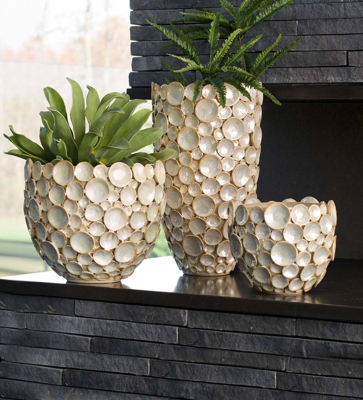 Opalescent Dimensional Coastal Vases