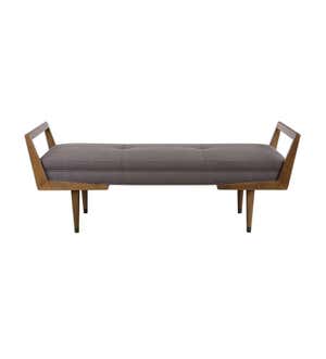Mid Century Wood&Upholstered Bench