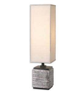 Antiqued Silver Box Shade Table Lamp