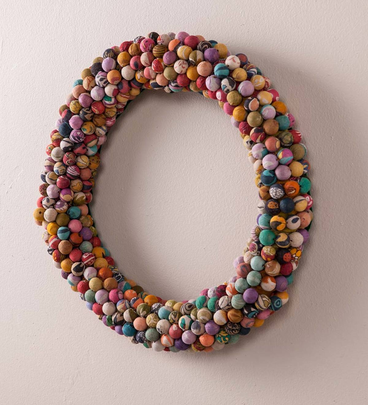 Recycled Kantha Decorative Wreath