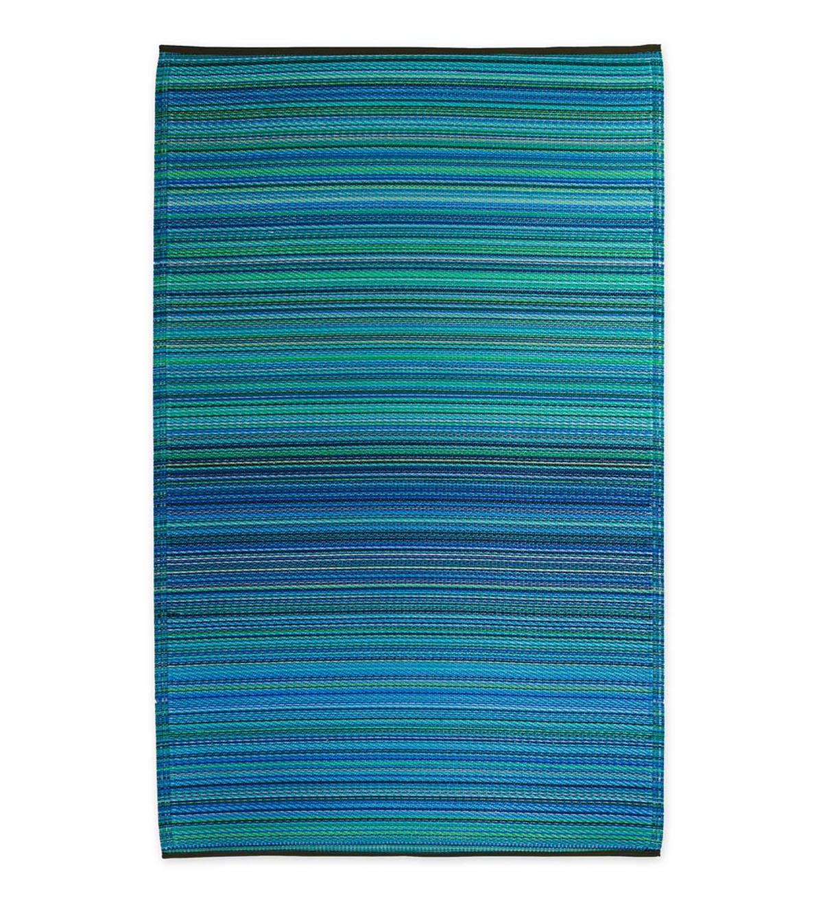 Reversible & Recycled Indoor/Outdoor Rug Cancun Style, 4'x6' - Turquoise