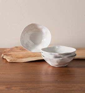 Organic Stoneware Soup Bowl, Set/4 - Blue