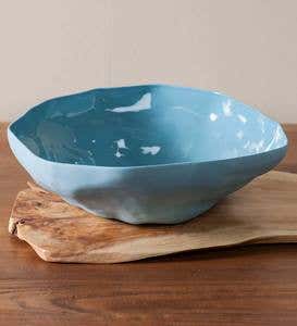 Organic Stoneware Large Serving Bowl, 14" dia. - Blue