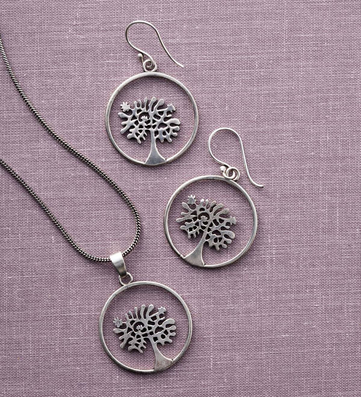 Handmade Tree of Life Necklace&Earring Set