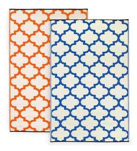 Reversible & Recycled Indoor/Outdoor Rug Tangier Style, 5x8 - Carrot/White