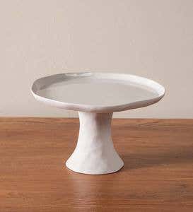 Organic Stoneware Pedestal Cake Platter