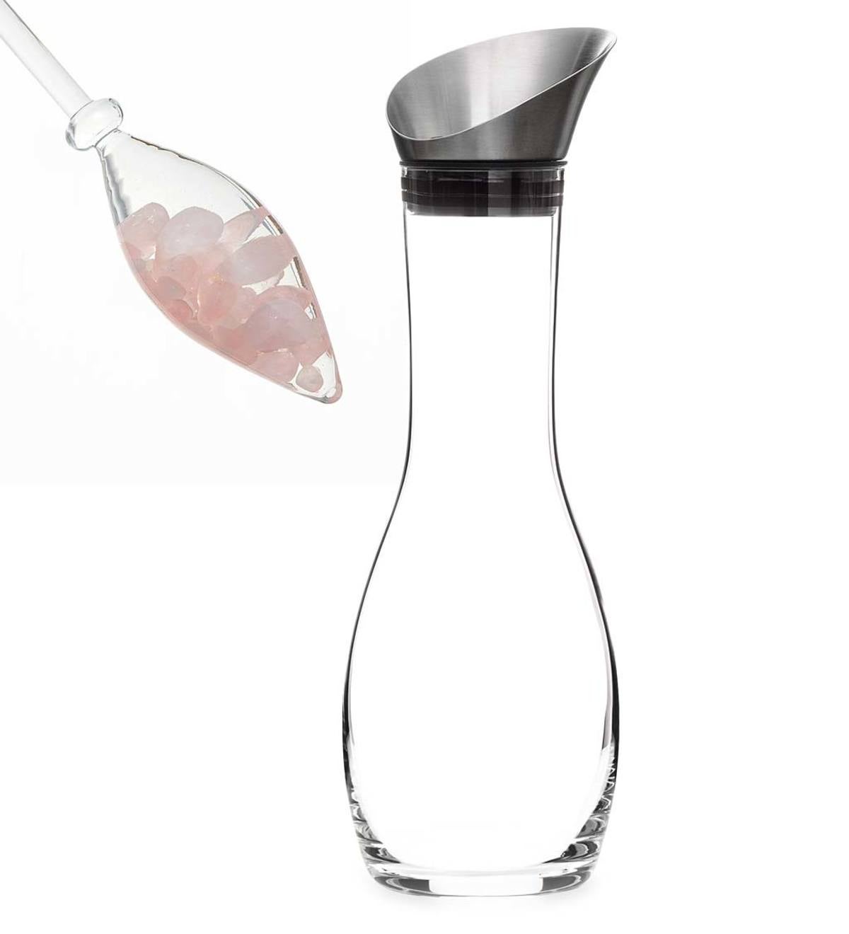 VitaJuwel Gemstone Enhanced "Love" Water Vial&Decanter Set