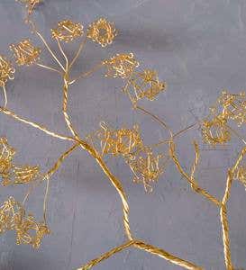 Gold Metal Wire Wishing Tree Wall Sculpture