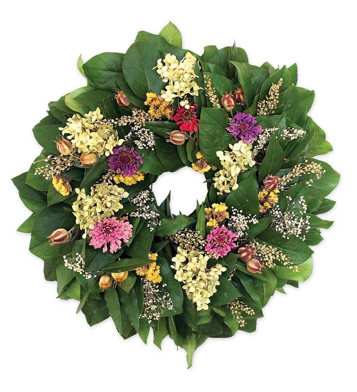 Hydrangea & Zinnia Wreath
